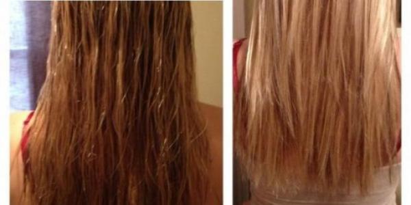 Aux masques pour les cheveux secs et fragiles avec la vitamine